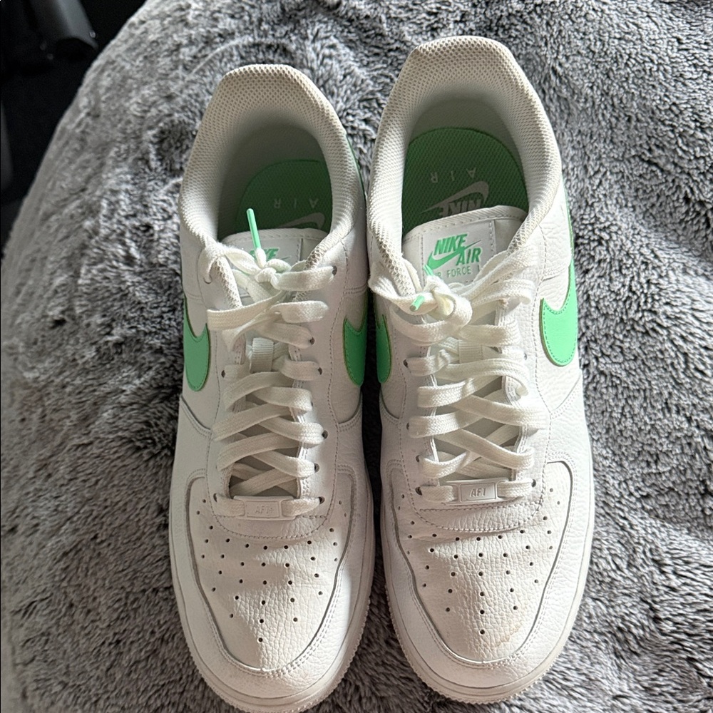 Nike Air Force 1 White with Green Accents